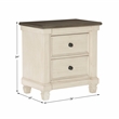 Pemberly Row 2-Drawer Transitional Wood Nightstand in Antique White/Rosy Brown