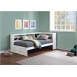 Pemberly Row 5-Shelf Transitional Wood Twin Bookcase Corner Bed in White