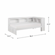 Pemberly Row 5-Shelf Transitional Wood Twin Bookcase Corner Bed in White