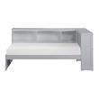 Pemberly Row 5-Shelf Transitional Wood Twin Bookcase Corner Bed in Gray