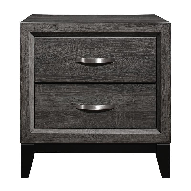 Pemberly Row 2-Dovetail Drawers Modern Wood Nightstand in Gray