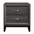 Pemberly Row 2-Dovetail Drawers Modern Wood Nightstand in Gray