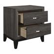 Pemberly Row 2-Dovetail Drawers Modern Wood Nightstand in Gray