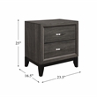 Pemberly Row 2-Dovetail Drawers Modern Wood Nightstand in Gray