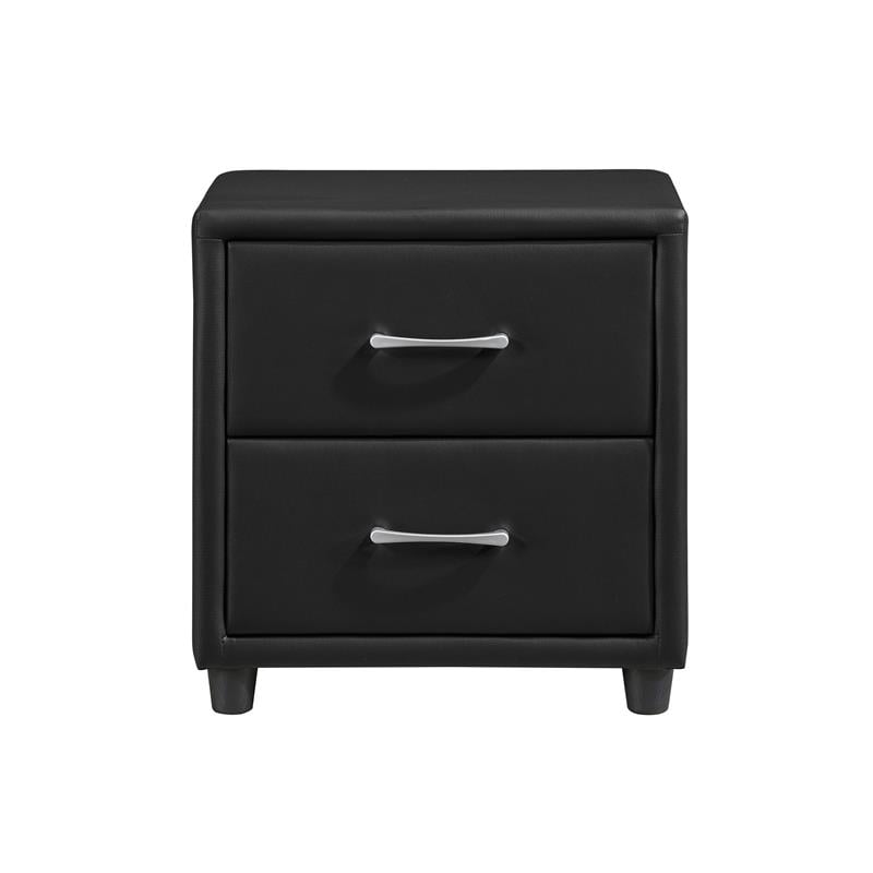 Pemberly Row 2-Drawers Contemporary Wood Nightstand in Black