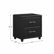 Pemberly Row 2-Drawers Contemporary Wood Nightstand in Black