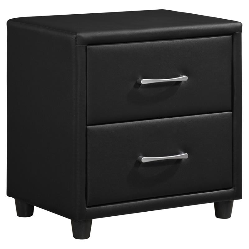 Pemberly Row 2-Drawers Contemporary Wood Nightstand in Black