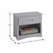 Pemberly Row 1-Drawer and 1-Shelf Transitional Wood Nightstand in Gray