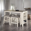 Pemberly Row 5-Piece 3-Shelf Wood Counter Height Dining Set in Antique White