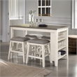Pemberly Row 5-Piece 3-Shelf Wood Counter Height Dining Set in Antique White