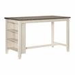 Pemberly Row 5-Piece 3-Shelf Wood Counter Height Dining Set in Antique White