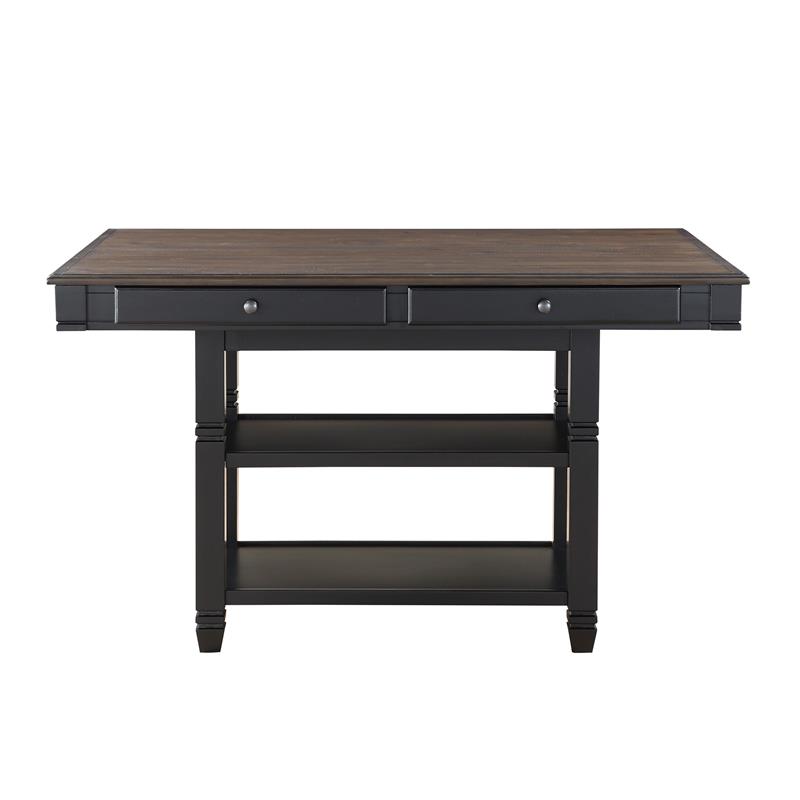 Pemberly Row 5-Piece 4 Drawers Wood Counter Height Dining Set in Natural