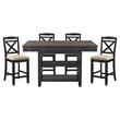 Pemberly Row 5-Piece 4 Drawers Wood Counter Height Dining Set in Natural