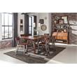 Pemberly Row 5-Piece Transitional Wood Counter Height Dining Set in Brown