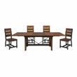 Pemberly Row 5-Piece Transitional Wood Counter Height Dining Set in Brown