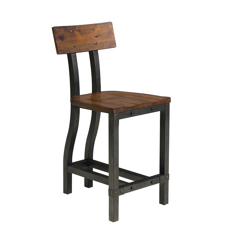 Pemberly Row 5-Piece Transitional Wood Counter Height Dining Set in Brown