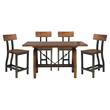 Pemberly Row 5-Piece Transitional Wood Counter Height Dining Set in Brown