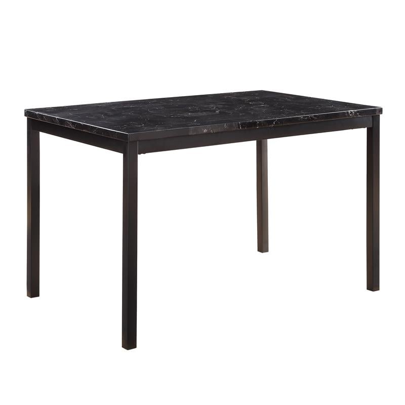 Pemberly Row 5-Piece Transitional Metal Dining Set in Black