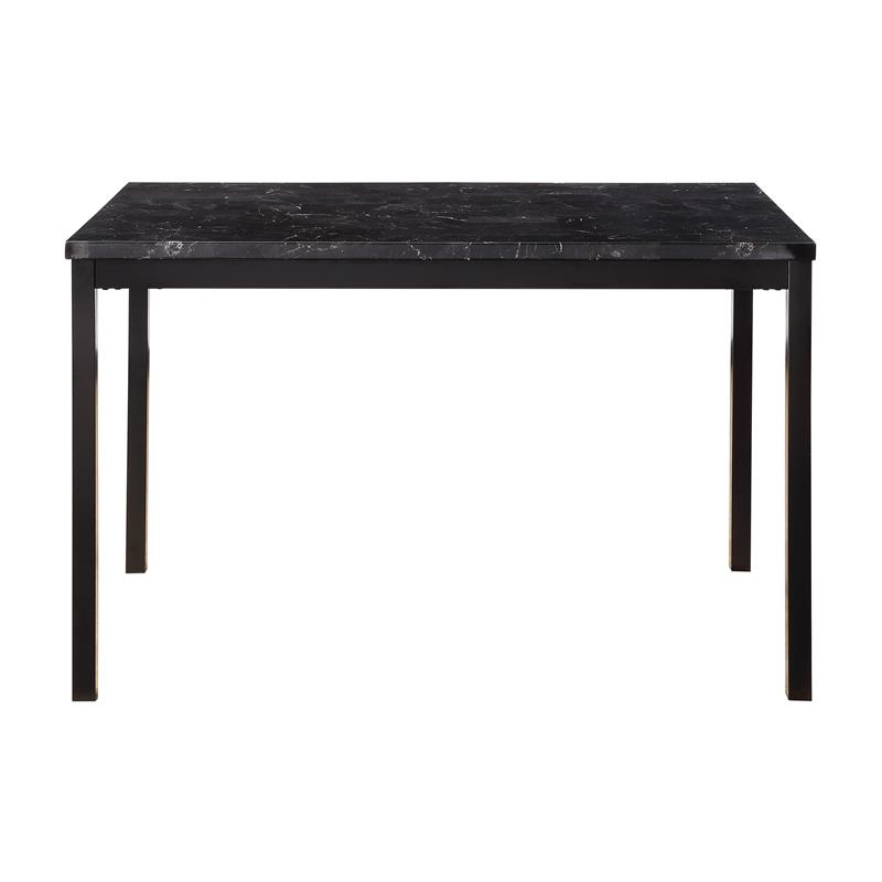 Pemberly Row 5-Piece Transitional Metal Dining Set in Black