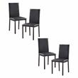 Pemberly Row 5-Piece Transitional Metal Dining Set in Black