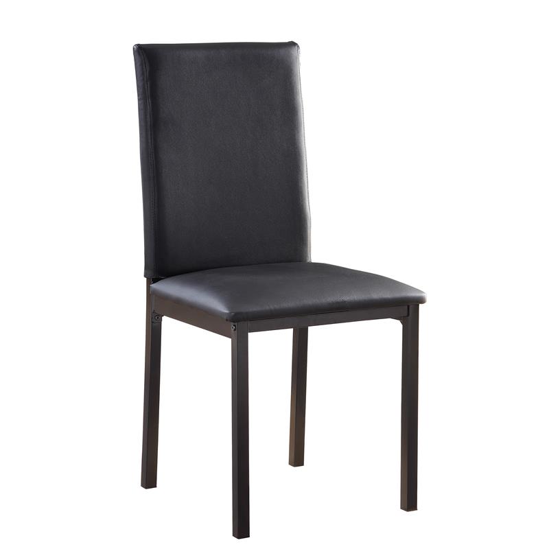 Pemberly Row 5-Piece Transitional Metal Dining Set in Black