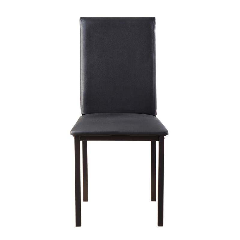 Pemberly Row 5-Piece Transitional Metal Dining Set in Black