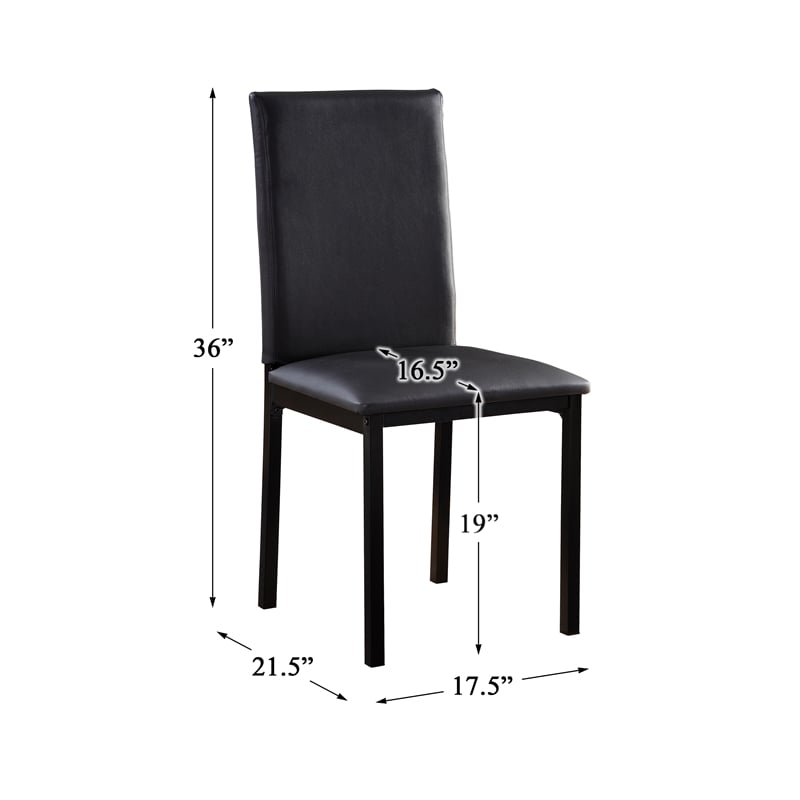 Pemberly Row 5-Piece Transitional Metal Dining Set in Black