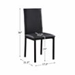 Pemberly Row 5-Piece Transitional Metal Dining Set in Black