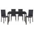Pemberly Row 5-Piece Transitional Metal Dining Set in Black