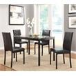 Pemberly Row 5-Piece Transitional Metal Dining Set in Black