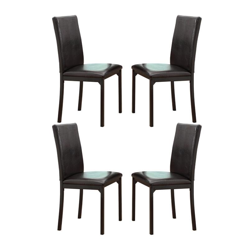 Pemberly Row 5-Piece Transitional Metal Dining Set in Black