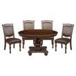 Pemberly Row 5-Piece Traditional Wood Dining Set in Brown Cherry
