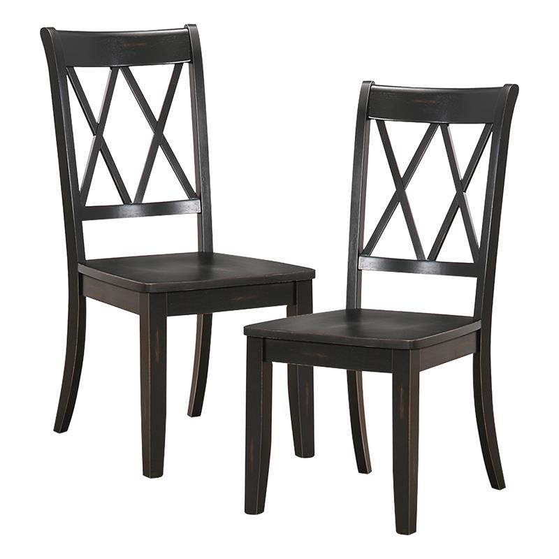Pemberly Row 5-Piece Contemporary Wood Dining Set in Natural and Black