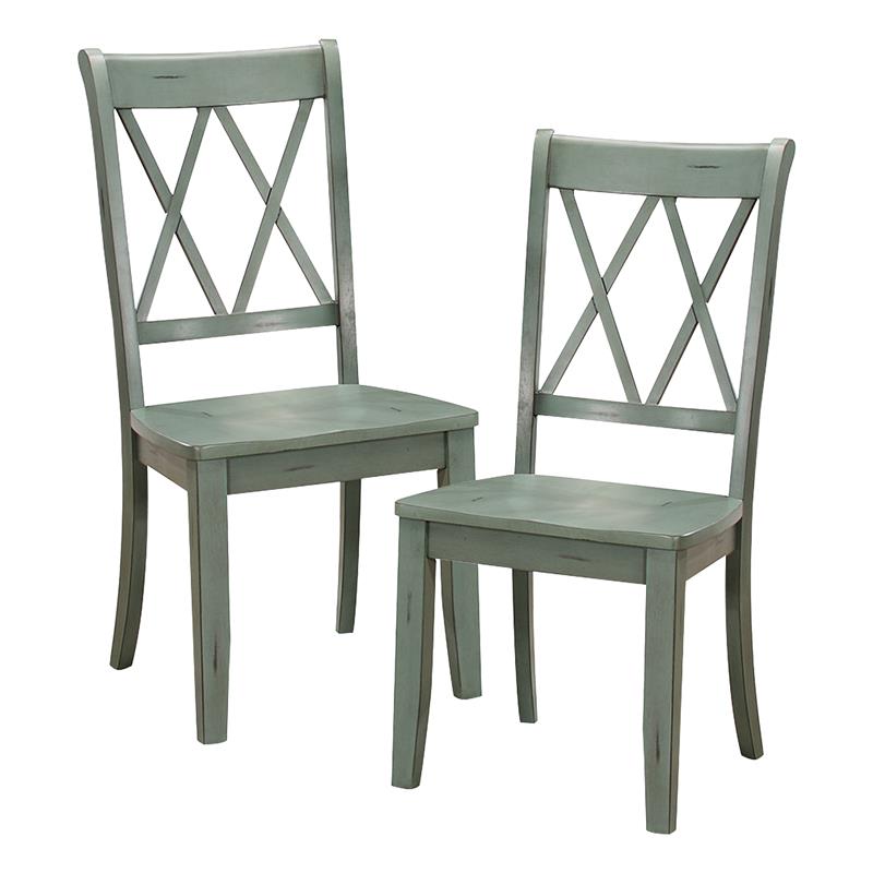 Pemberly Row 5-Piece Contemporary Wood Dining Set in Natural and Teal