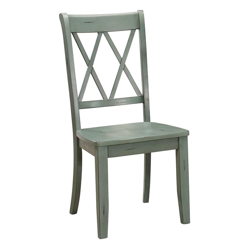 Pemberly Row 5-Piece Contemporary Wood Dining Set in Natural and Teal