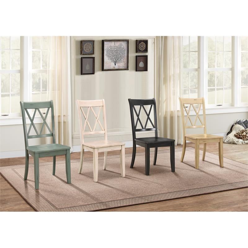 Pemberly Row 5-Piece Contemporary Wood Dining Set in Natural and White