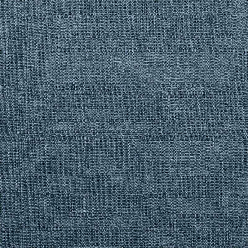 Pemberly Row Mid-Century Textured Fabric Rocking Chair in Dark Walnut/Blue