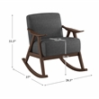 Pemberly Row Mid-Century Fabric Rocking Chair in Dark Walnut/Dark Gray
