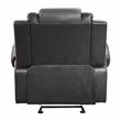 Pemberly Row Faux Leather Glider Reclining Chair in Light Gray/Dark Gray