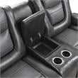 Pemberly Row Transitional Faux Leather Double Glider Reclining Loveseat in Gray
