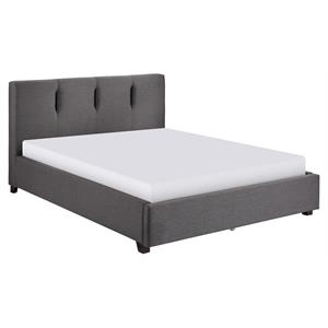 Pemberly Row Modern Textured Fabric Full Platform Bed in Gray