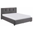 Pemberly Row Modern Textured Fabric Eastern King Platform Bed in Gray