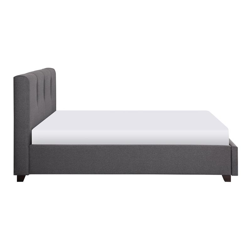 Pemberly Row Modern Textured Fabric California King Platform Bed in Gray
