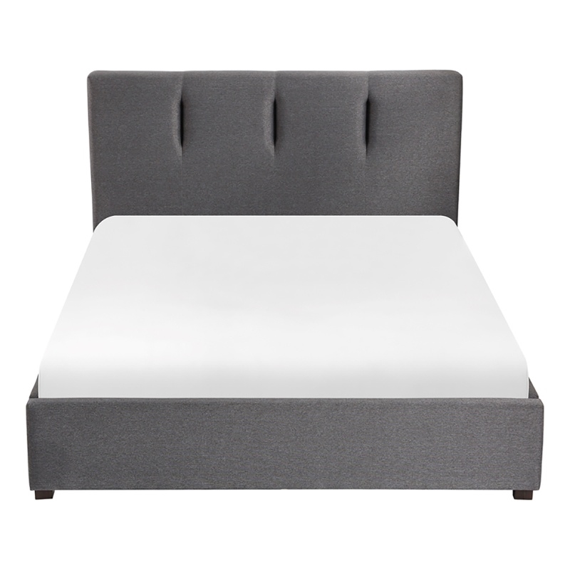 Pemberly Row Modern Fabric Eastern King Platform Bed with Storage Drawer in Gray