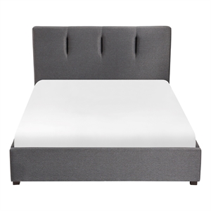 Pemberly Row Modern Fabric Eastern King Platform Bed with Storage Drawer in Gray