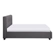 Pemberly Row Modern Fabric Eastern King Platform Bed with Storage Drawer in Gray
