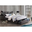 Pemberly Row Modern Fabric Eastern King Platform Bed with Storage Drawer in Gray