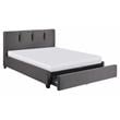 Pemberly Row Modern Fabric Eastern King Platform Bed with Storage Drawer in Gray