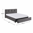 Pemberly Row Fabric California King Platform Bed with Storage Drawer in Gray