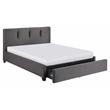 Pemberly Row Fabric California King Platform Bed with Storage Drawer in Gray